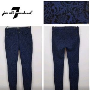 7 For All Mankind Retro Paisley Skinny Jeans | Size 25